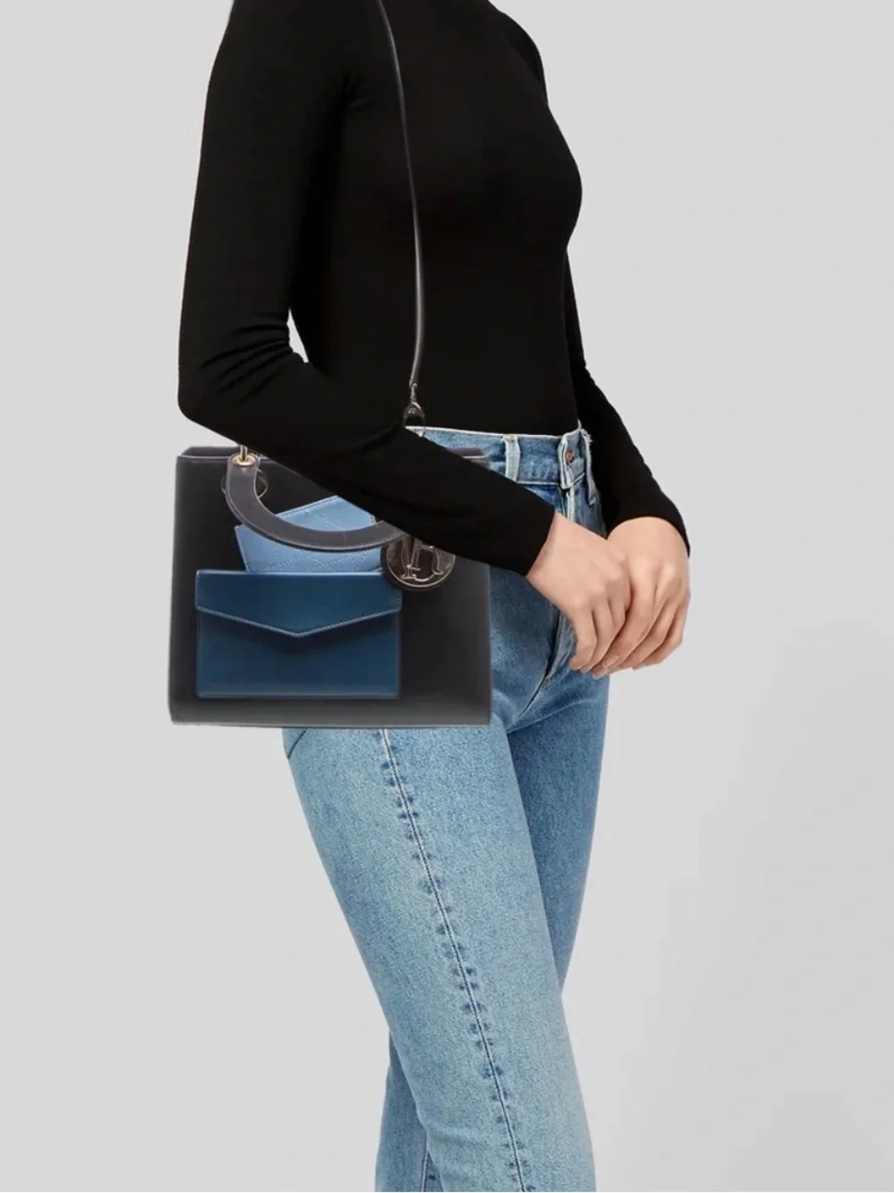 Christian Dior Limited Edition Black Lady Dior With Cannage Pockets